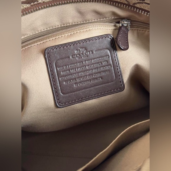 Coach Brown Signature Canvas Tote with Dark Leather Trim - Picture 5 of 8